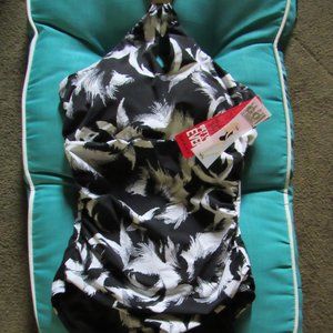 NEW-SPANX WOMENS SWIMSUIT-SLIMMING-SEXY-BLACK & WHITE-12-$178 RETAIL